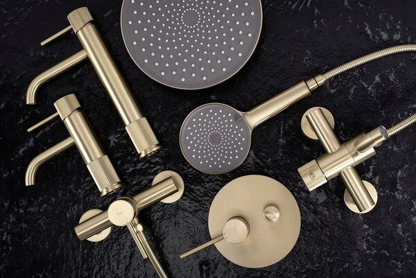 Mešalnik za kopel Rea Lungo Stripe Gold Brush