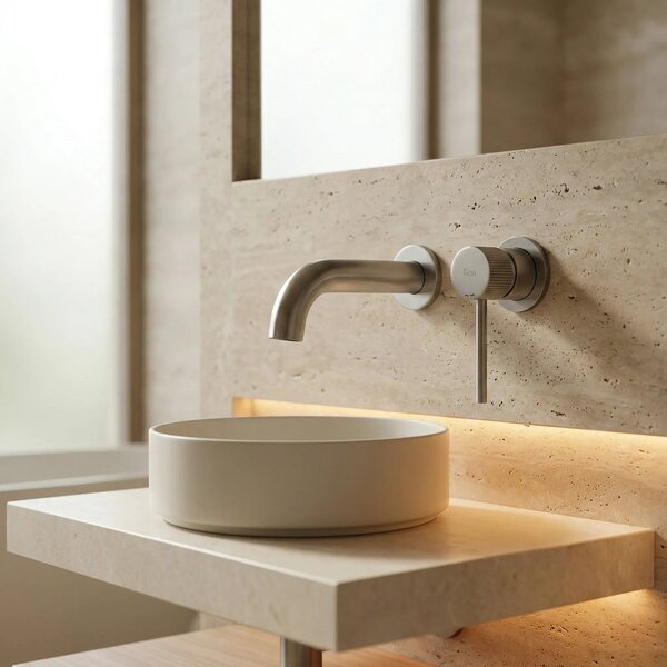Skrita armatura za umivalnik Rea Lungo Stripe Brush Nickel