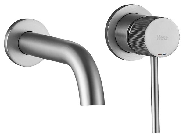 Skrita armatura za umivalnik Rea Lungo Stripe Brush Nickel