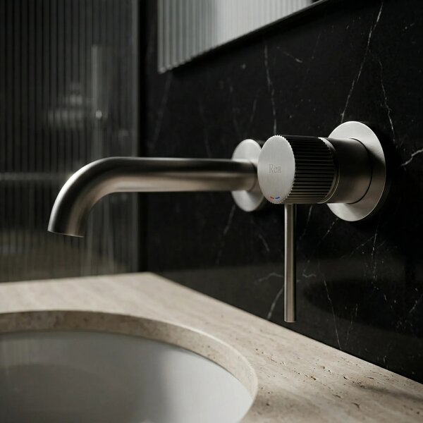 Skrita armatura za umivalnik Rea Lungo Stripe Brush Nickel