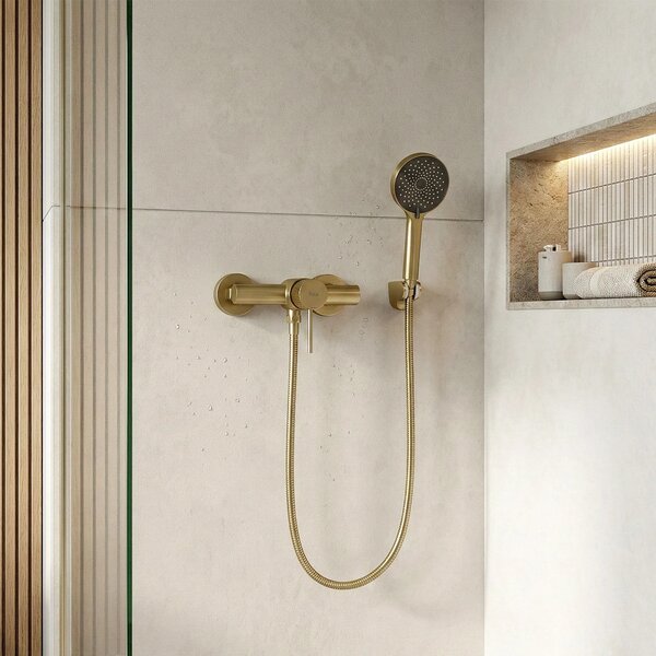 Mešalnik za prho REA Lungo Stripe BRUSH GOLD