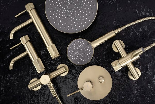 Mešalnik za prho REA Lungo Stripe BRUSH GOLD