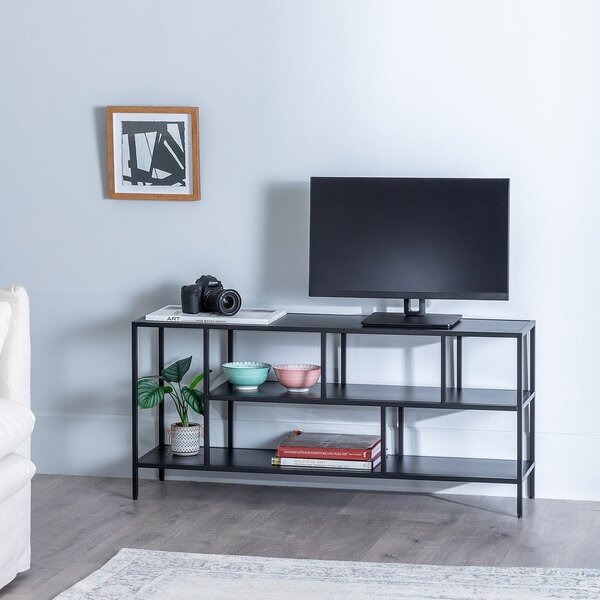 Črna jeklena TV omarica 120x55 cm – Ixia