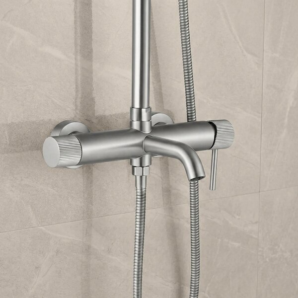 Komplet za prhanje Rea Lungo Stripe Brush Nickel