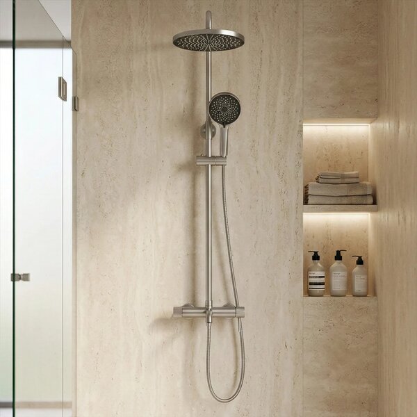 Komplet za prhanje Rea Lungo Stripe Brush Nickel