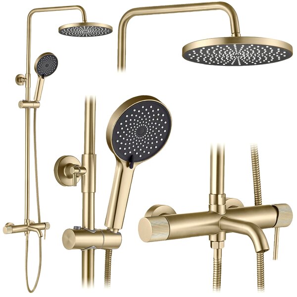 Komplet za prhanje Rea Lungo Stripe Brush Gold