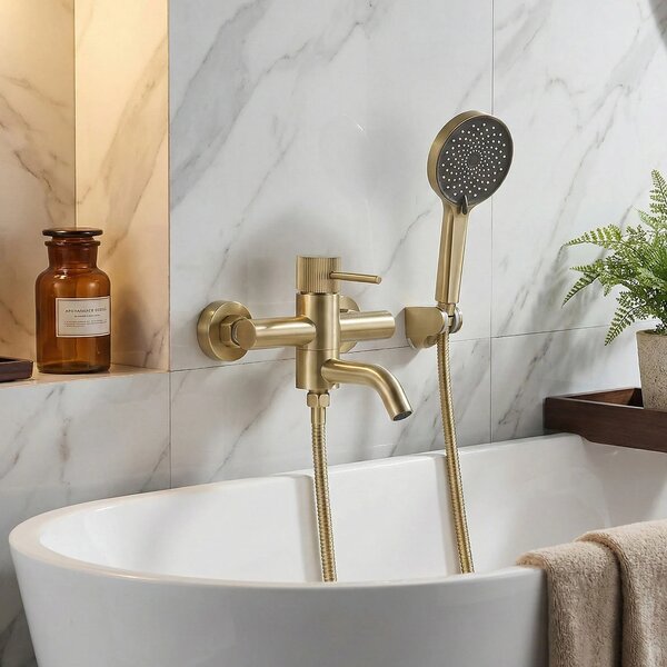 Mešalnik za kopel Rea Lungo Stripe Gold Brush