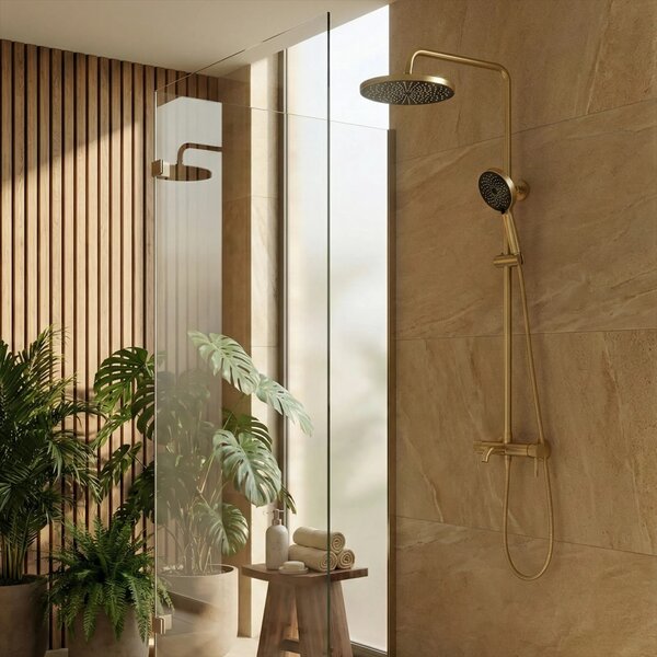 Komplet za prhanje Rea Lungo Stripe Brush Gold