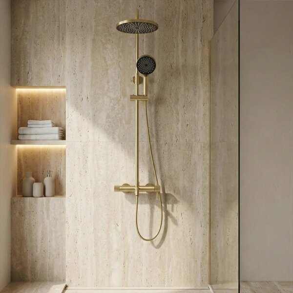 Komplet za prhanje Rea Lungo Stripe Brush Gold