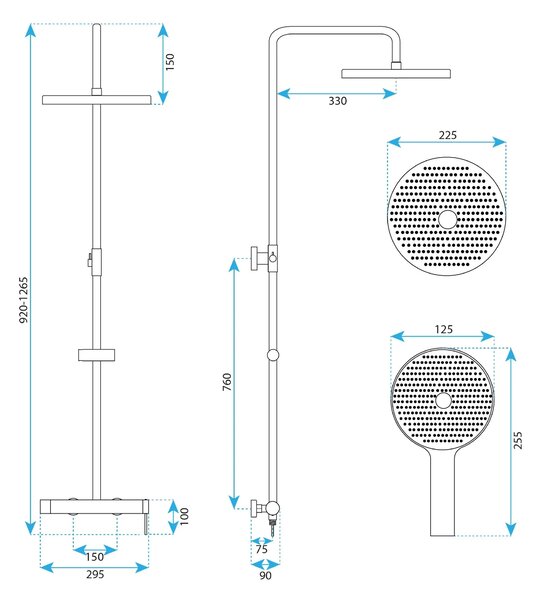 Komplet za prhanje Rea Rivo Brush Nickel