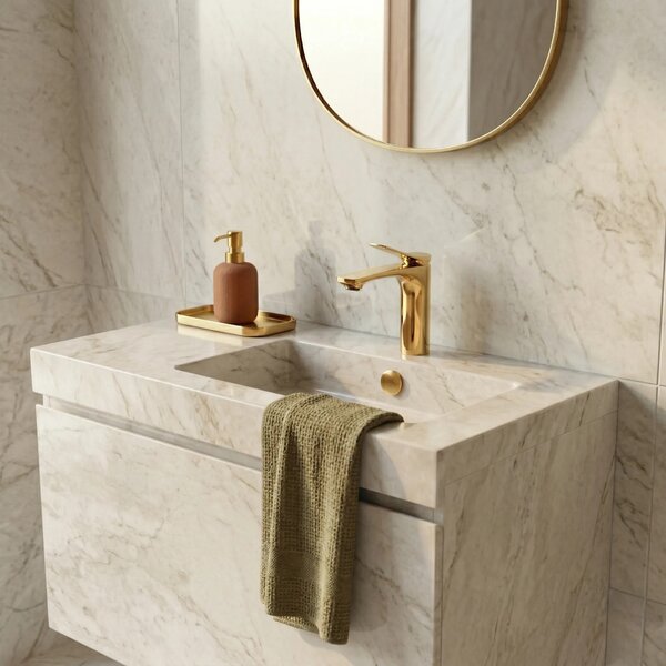 Armatura za umivalnik PREMIUM REA Vision Gold Low