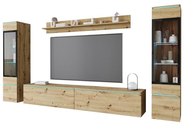 P & B Dnevni Regal Vera Ii, Barva Hrasta, 4-Delni