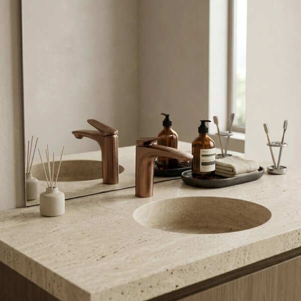 Armatura za umivalnik PREMIUM REA Vision Copper Brush Low
