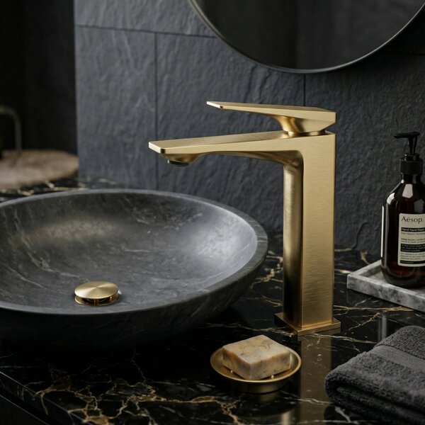 Mešalnik za umivalnik PREMIUM REA Prime Brush Gold Low
