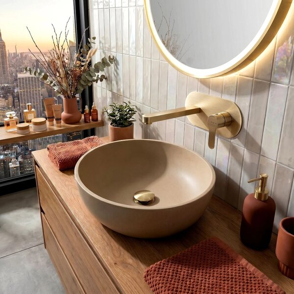 REA Arcos Brush Gold Skrita armatura za umivalnik