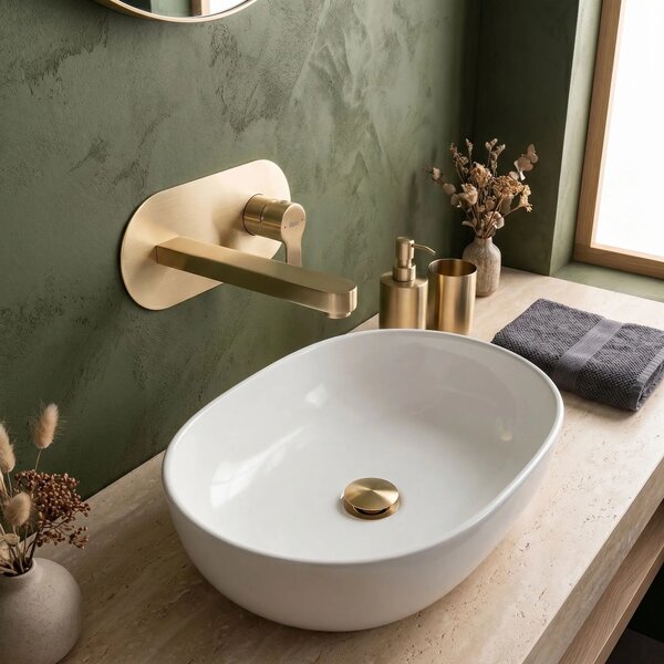 REA Arcos Brush Gold Skrita armatura za umivalnik