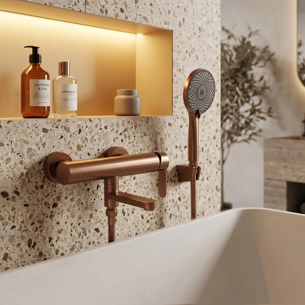 Armatura za kad Rea Arcos Brushed Copper