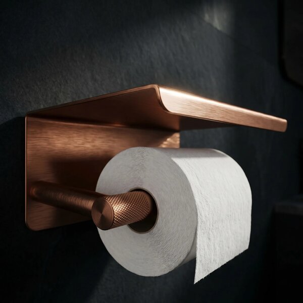 Držalo za toaletni papir s polico 6613 Modern Copper Brush