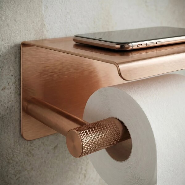 Držalo za toaletni papir s polico 6613 Modern Copper Brush