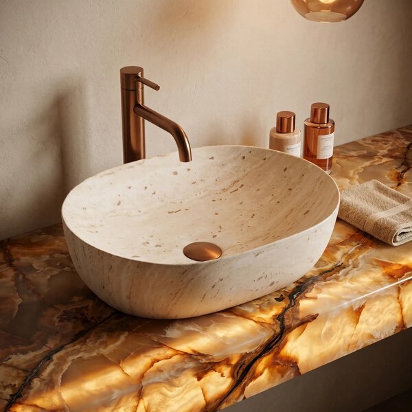 Umivalnik REA Amelia Travertine Classic 48