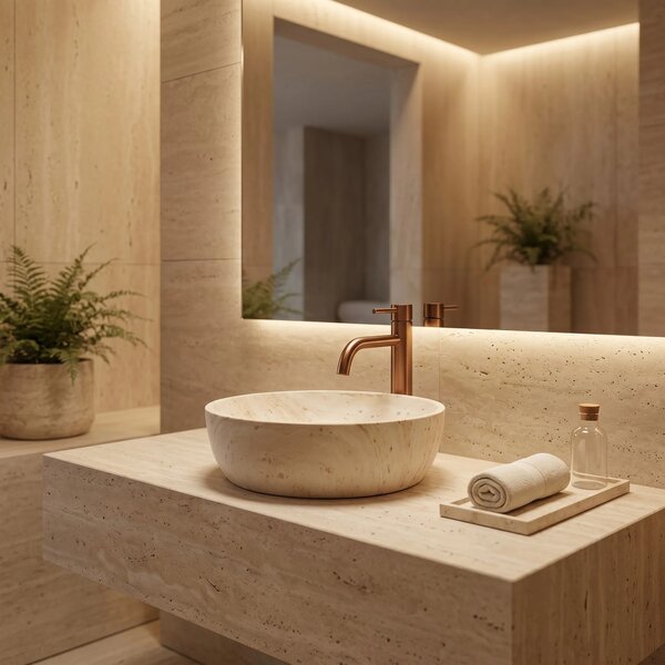 Umivalnik REA Amelia Travertine Classic 48