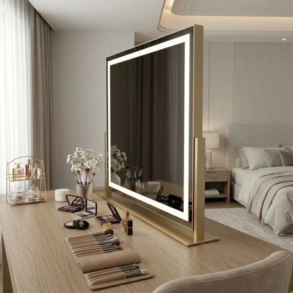 Stensko ogledalo LED STUDIO L.Gold 58x45