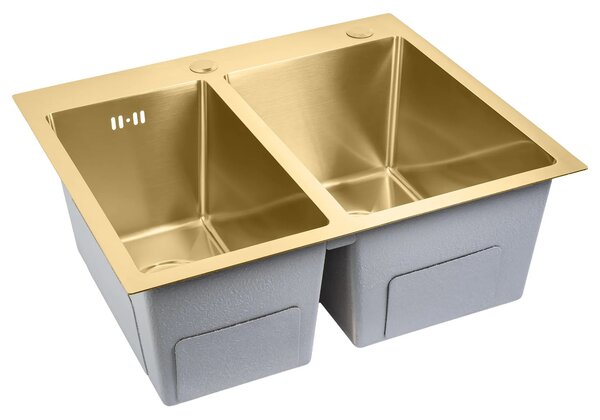 Jekleno pomivalno korito Toby BRUSH GOLD