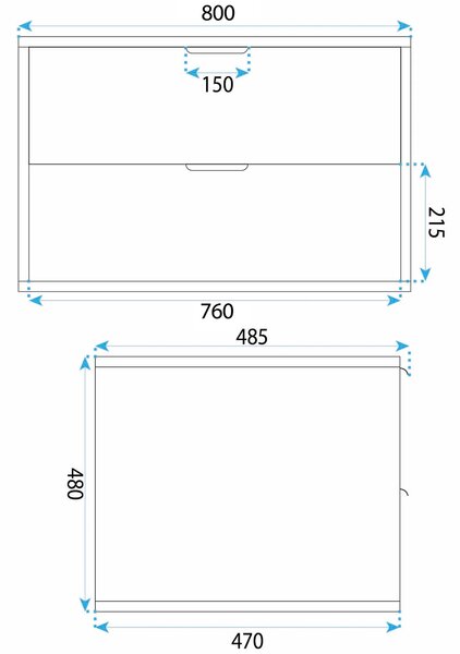 Kopalniška omarica pod umivalnikom Rea Mono 80cm White