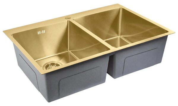 Jekleno pomivalno korito Joel BRUSH GOLD