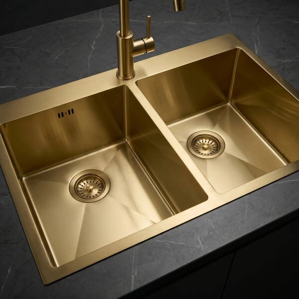 Jekleno pomivalno korito Joel BRUSH GOLD
