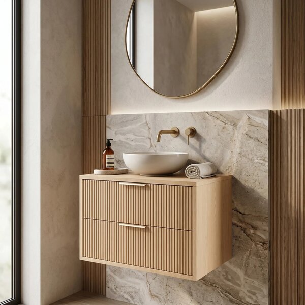 Kopalniška omarica pod umivalnikom Rea Mono 60cm Beige
