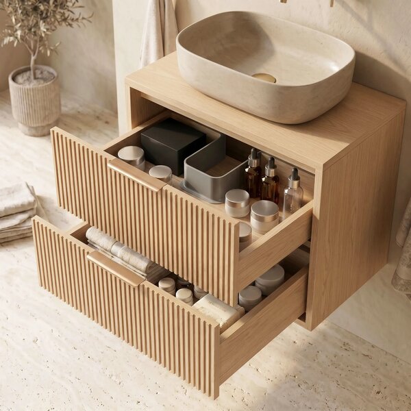 Kopalniška omarica pod umivalnikom Rea Mono 60cm Beige
