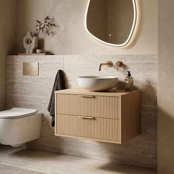 Kopalniška omarica pod umivalnikom Rea Mono 80cm Beige