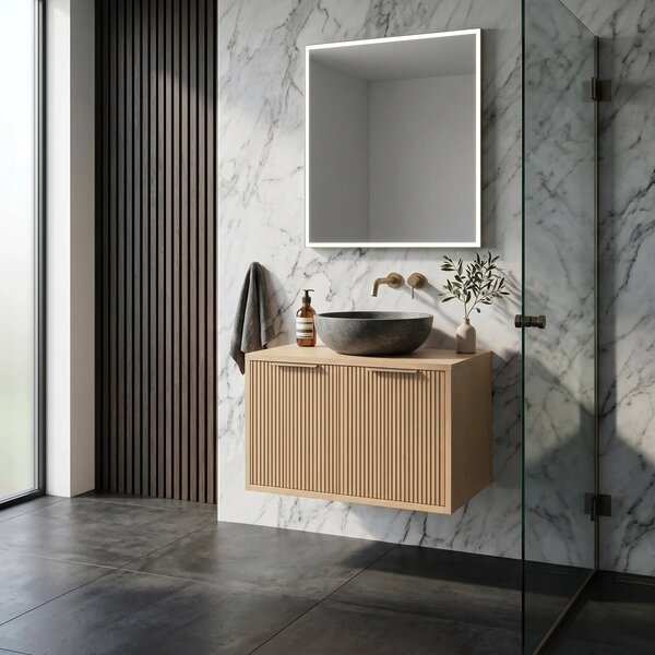Kopalniška omarica pod umivalnikom Rea Core 60cm Beige
