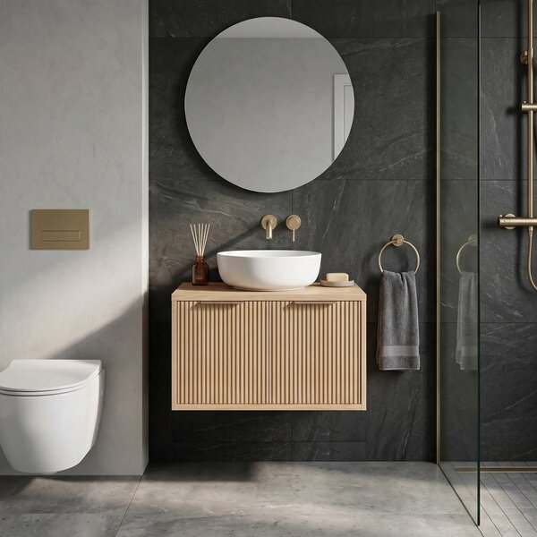Kopalniška omarica pod umivalnikom Rea Core 60cm Beige