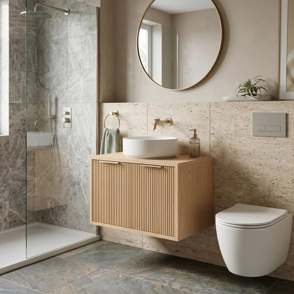 Kopalniška omarica pod umivalnikom Rea Core 60cm Beige