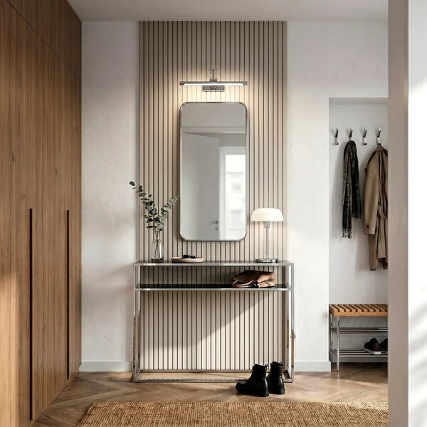 Kopalniška stenska LED svetilka SWE016-1W 42cm Chrome