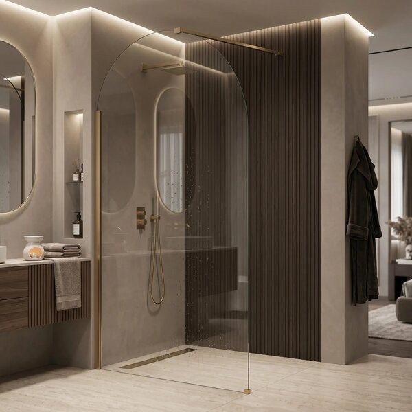 Stena za prhanje Rea Heaven Brush Gold 90