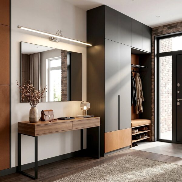 Kopalniška stenska LED svetilka SWE018-1W 80cm Chrome