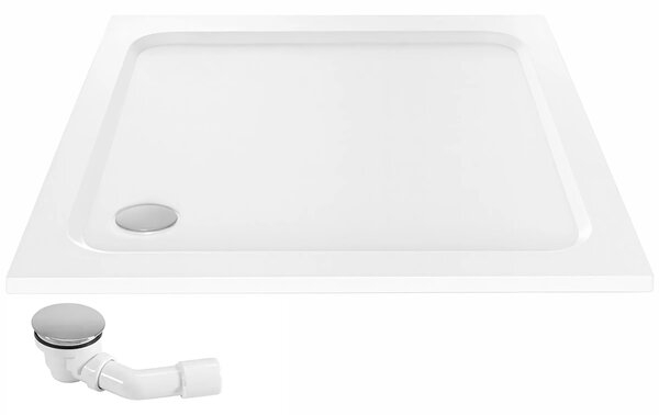 Tuš pladenj Rea Belmond White 80x80 Chrome