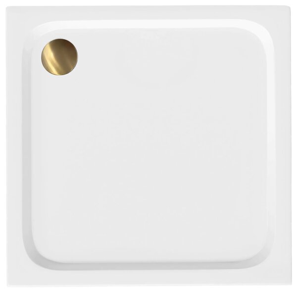 Tuš pladenj Rea Belmond White 80x80 Brush Gold