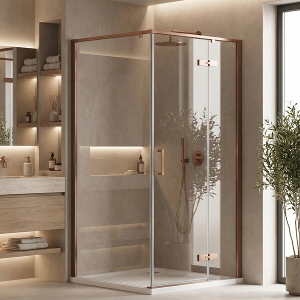 Tuš kabina Rea Bruno 90x90 Brush Copper