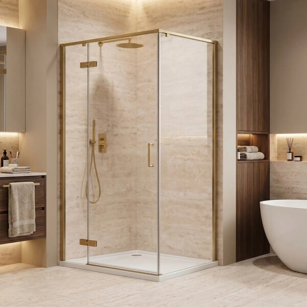 Tuš kabina Rea Bruno 90x90 Brush Gold
