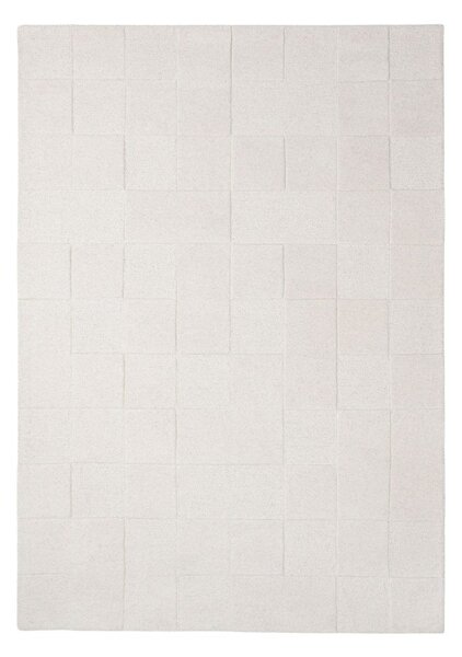 Slonokoščena ročno tkana volnena preproga 160x230 cm Checkerboard – Flair Rugs