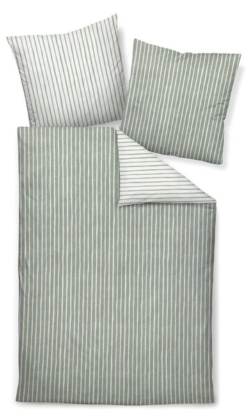 POSTELJNINA 135/200 cm bombažni flanel žajbljevo zelena