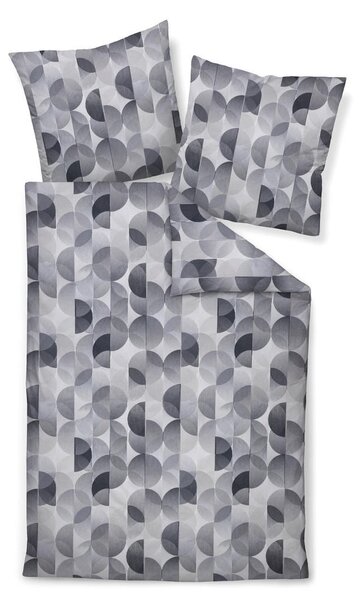 POSTELJNINA 135/200 cm bombažni flanel srebrne barve
