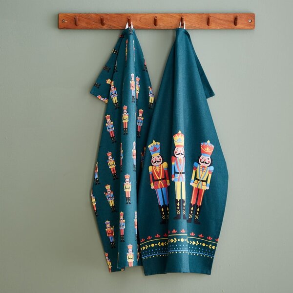 Bombažne kuhinjske krpe z božičnim motivom v kompletu 4 ks 50x70 cm Nutcracker – Catherine Lansfield