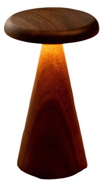 LED namizna svetilka v temni naravni barvi z lesenim senčilom (višina 21 cm) Sylva – Gingko