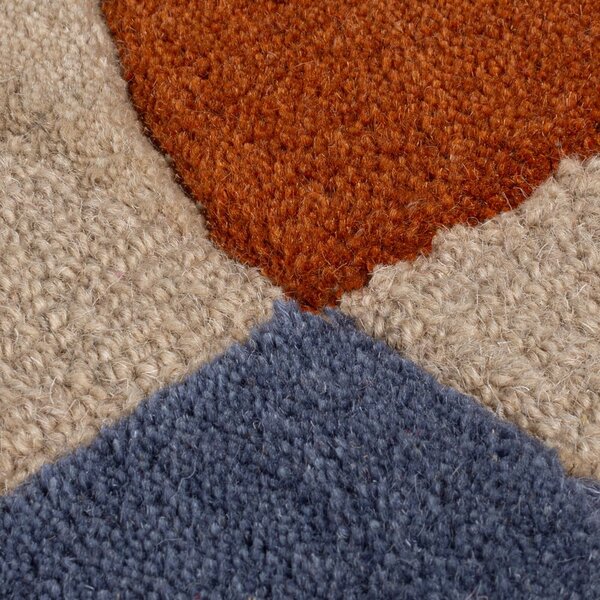 Bež ročno tkan volnen tekač 80x230 cm Mia Scallop Frame – Flair Rugs