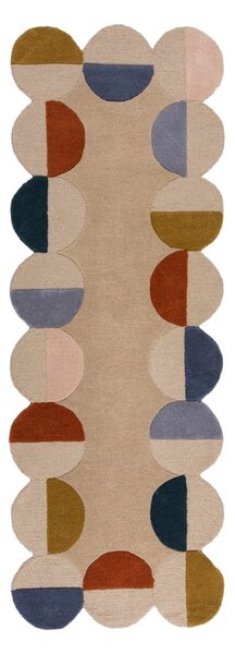Bež ročno tkan volnen tekač 80x230 cm Mia Scallop Frame – Flair Rugs